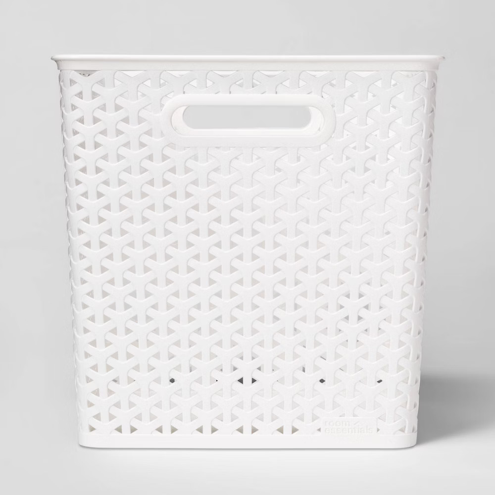 Y-Weave 11"" Cube Decorative Storage Basket White - Room Essentials | Target