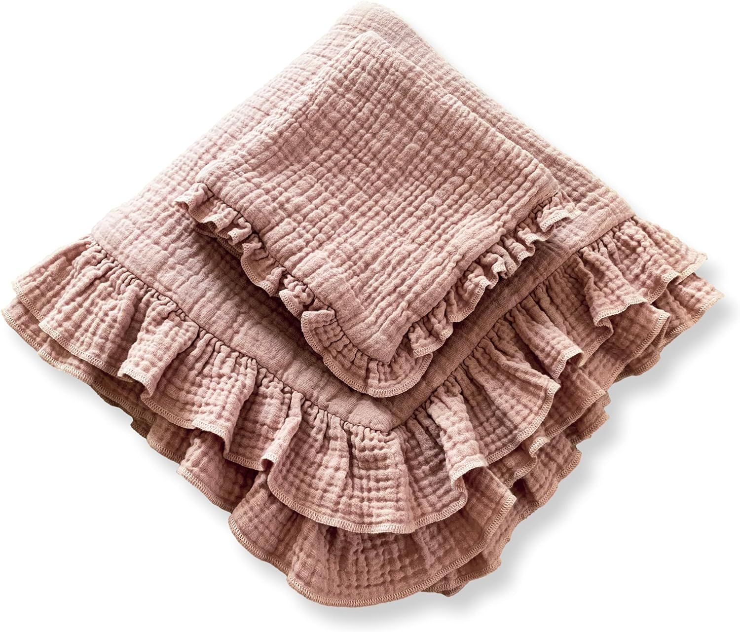 Leyl&Ari Toddler Blanket | 100% Organic Cotton Baby Girl Blanket (Dusty Rose) | Amazon (US)
