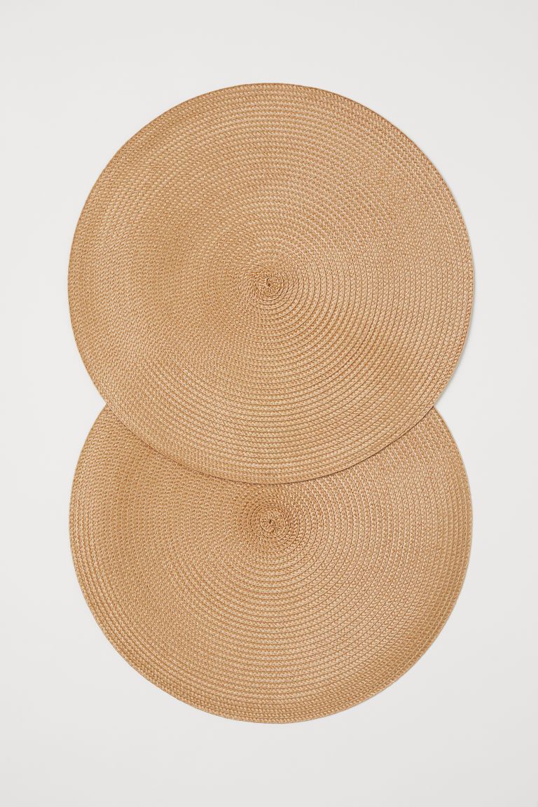 H & M - 2-pack Round Placemats - Yellow | H&M (US)