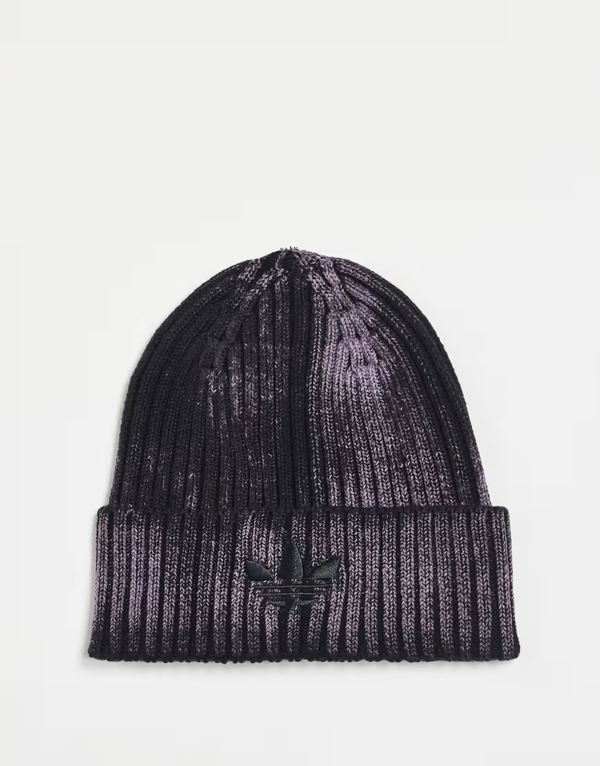 adidas Originals beanie with ribbed detail in washed black | ASOS (Global)