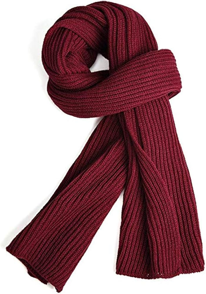 EONPOW Warm Autumn and Winter Scarf, Unisex Pure Color Winter Neck Warm Knitting Yarn Scarf | Amazon (US)