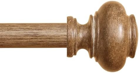 Wood Curtain Rods for Windows 48 to 84 Inch, 1 Inch Heavy Duty Curtain Rods with Imitation Wood G... | Amazon (US)
