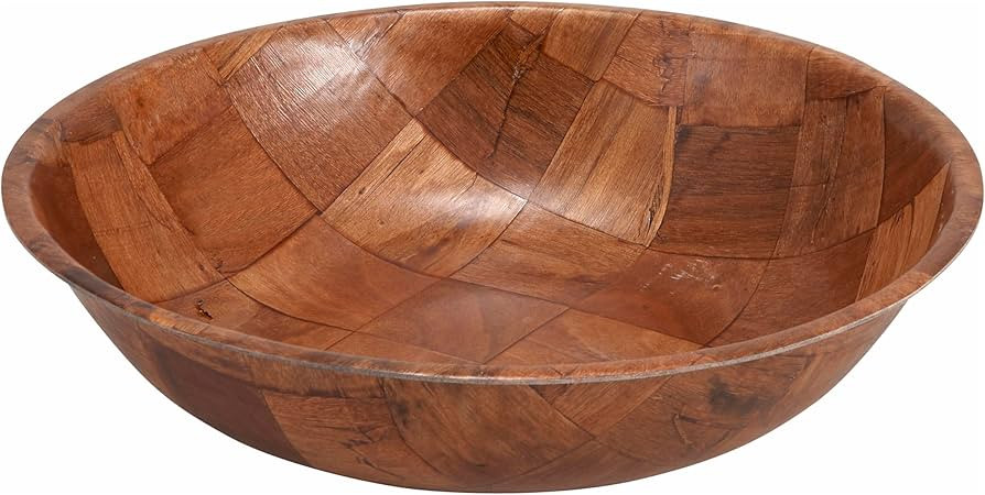 Winco WWB-10 Wooden Woven Salad Bowl, 10-Inch, Brown | Amazon (US)