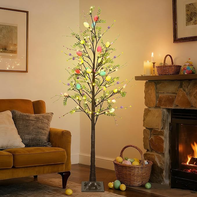 DR.DUDU 6FT Lighted Easter Tree with Timer, Large Easter Decorations for Home & Outdoor Porch, Pr... | Amazon (US)