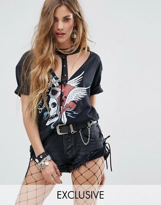 Reclaimed Vintage Inspired T-Shirt With Choker Cut Out | ASOS UK