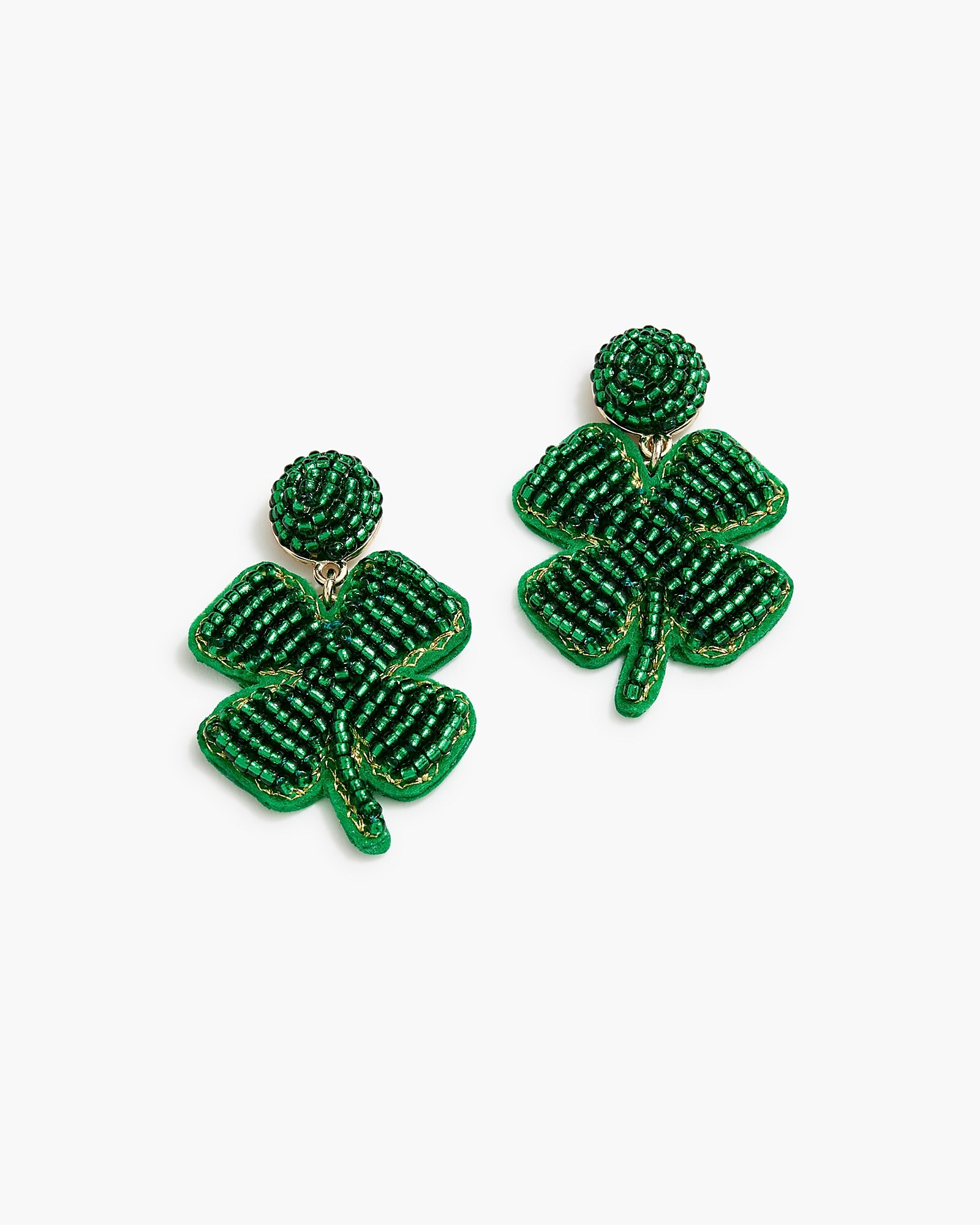 Beaded clover earrings | J.Crew Factory