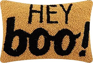 Peking Handicraft Hey Boo Hook Polyfill Hook Throw Pillow, 12-inch Square, Wool and Poly Velvet, ... | Amazon (US)
