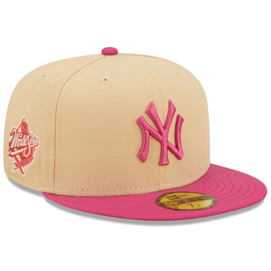 New York Yankees New Era 1999 World Series Mango Passion 59FIFTY Fitted Hat - Orange/Pink | Fanatics