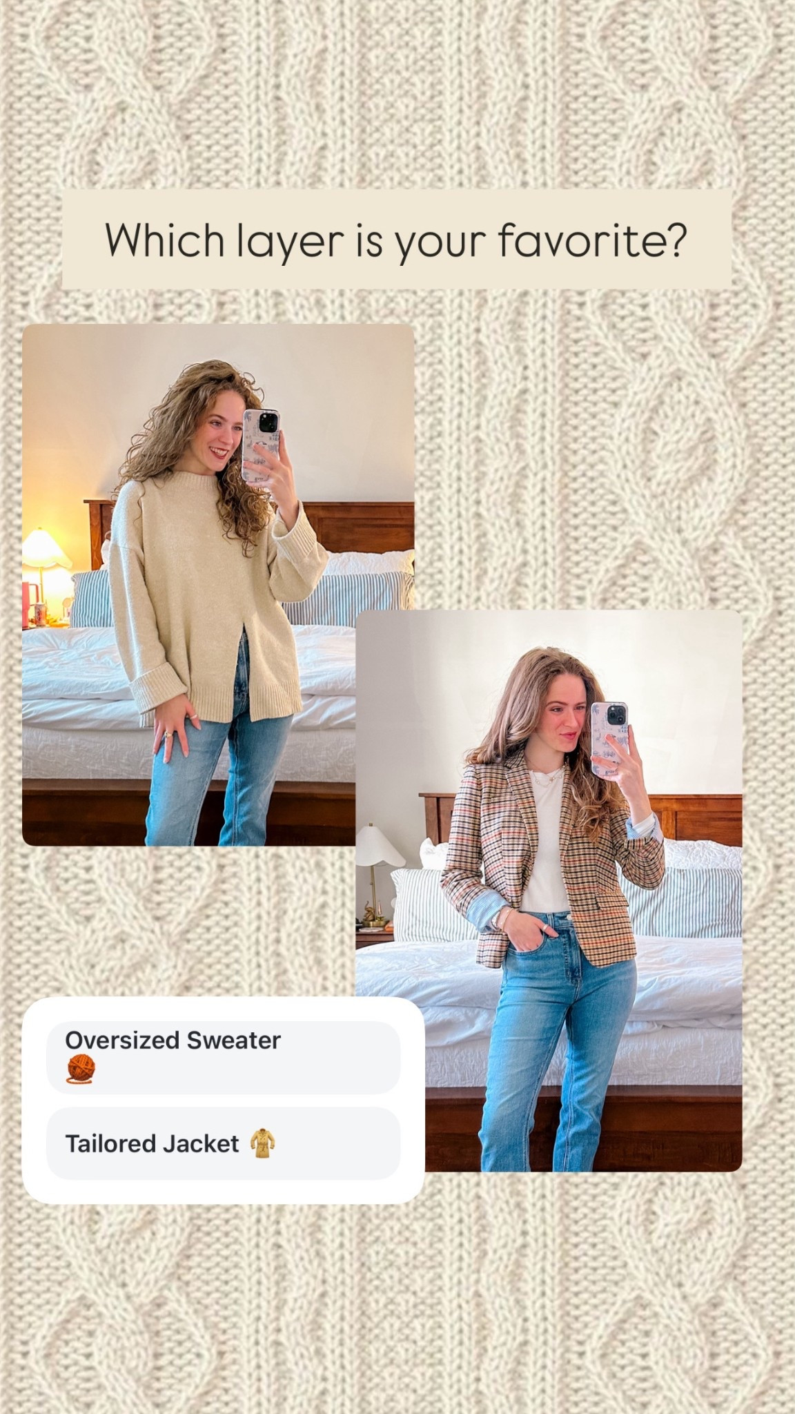 Which layer is your favorite? Oversized sweater or tailored jacket??

#LTKootd