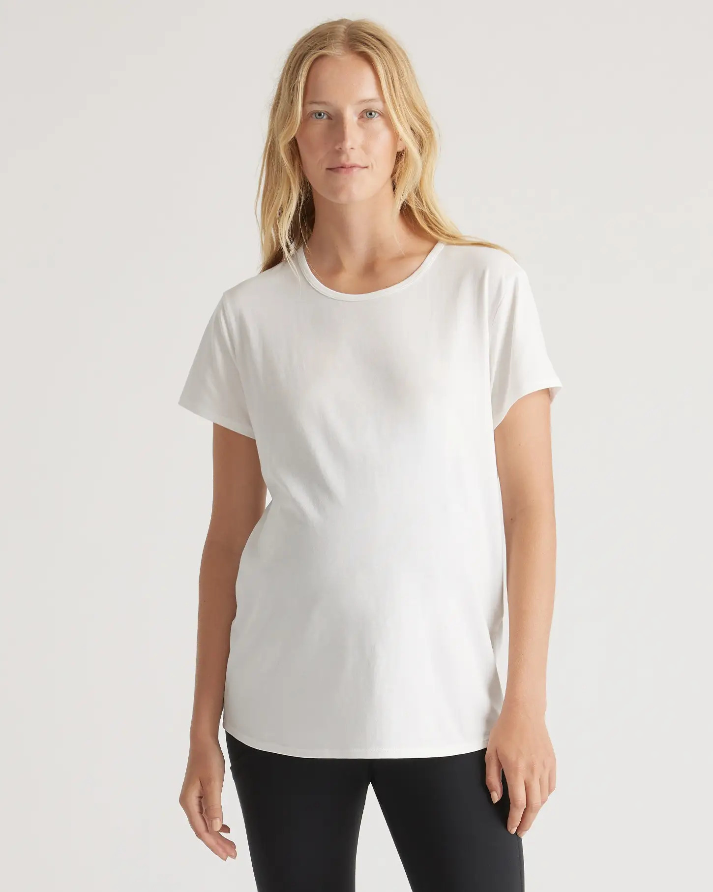 Cotton Modal Maternity Crew Neck Tee (2-pack) | Quince