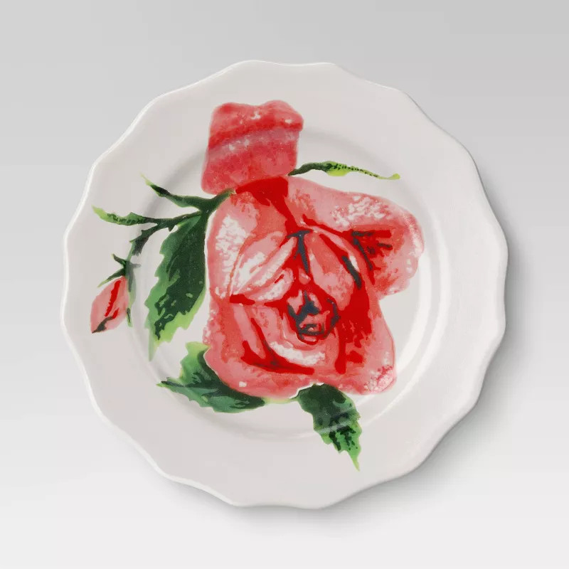 7.25" Valentine Stoneware Rose pattern Appetizer Plate - Threshold™ | Target