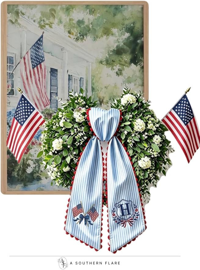 Add some American pride to your home with these festive flags and wreaths. Perfect for any holida... | Amazon (US)