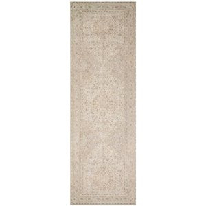 Loloi Loren 2'6" x 7'6" Traditional Runner Rug in Sand and Taupe | Cymax