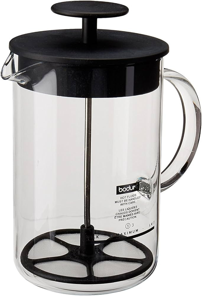 Bodum Latteo Manual Milk Frother, 8 Ounce, Black | Amazon (US)