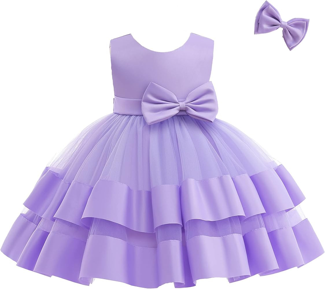CMMCHAAH 0-6 Years Baby Girls Lace Tulle Pageant Dresses Toddler Formal Backless Tutu Dresss | Amazon (US)