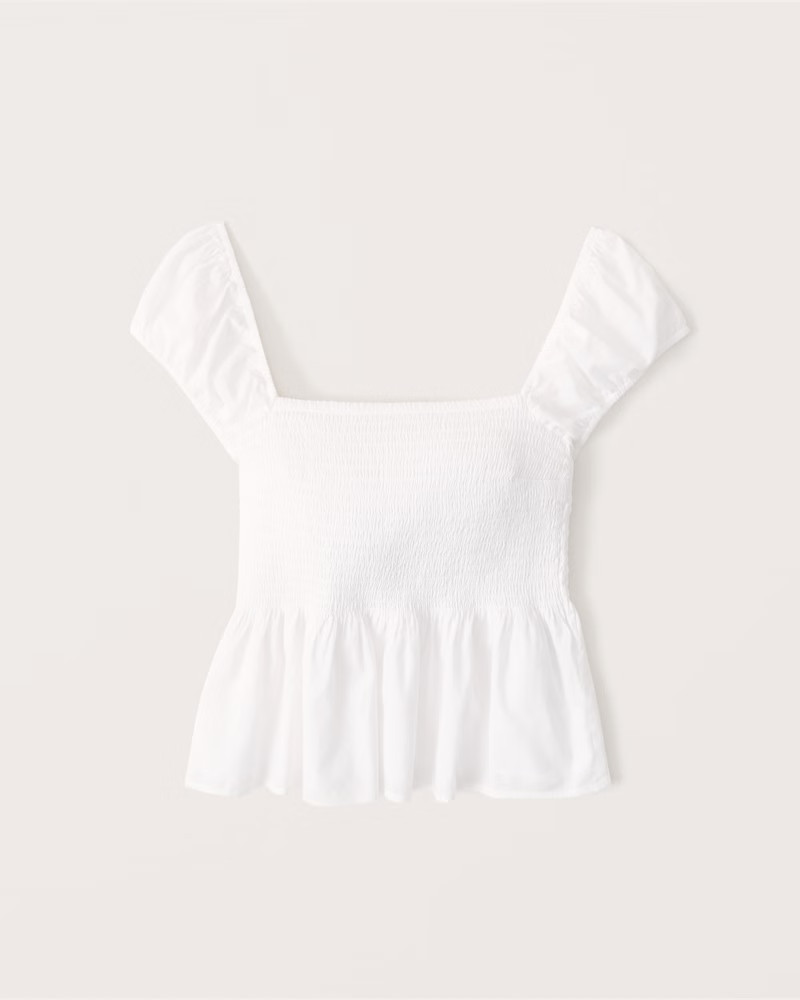 Puff Sleeve Babydoll Top | Abercrombie & Fitch (US)