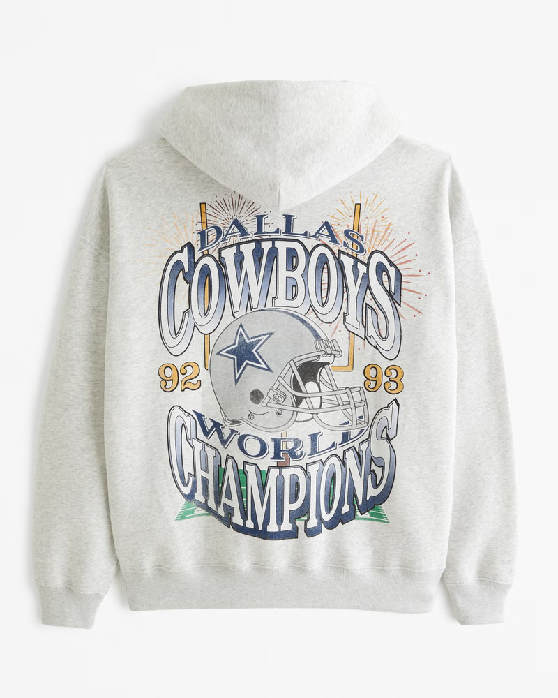 Abercrombie & Fitch Men's Dallas Cowboys Graphic Popover Hoodie in Light Heather Grey - Size XS | Abercrombie & Fitch (US)