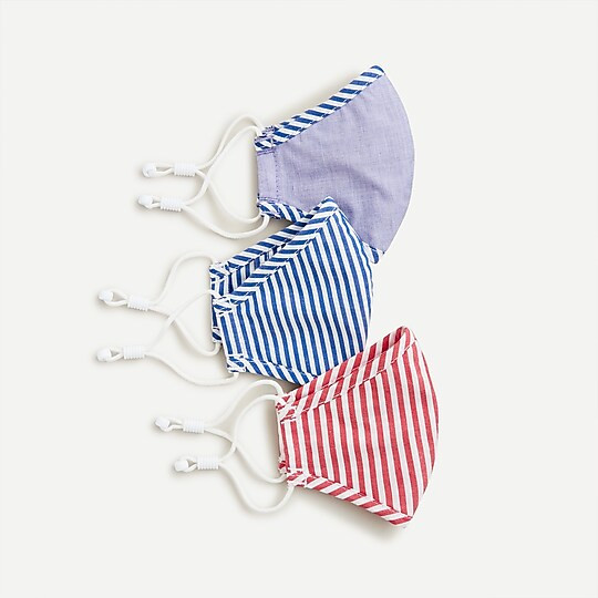 Kids' pack- of-three nonmedical face masks in mixed prints | J. Crew US