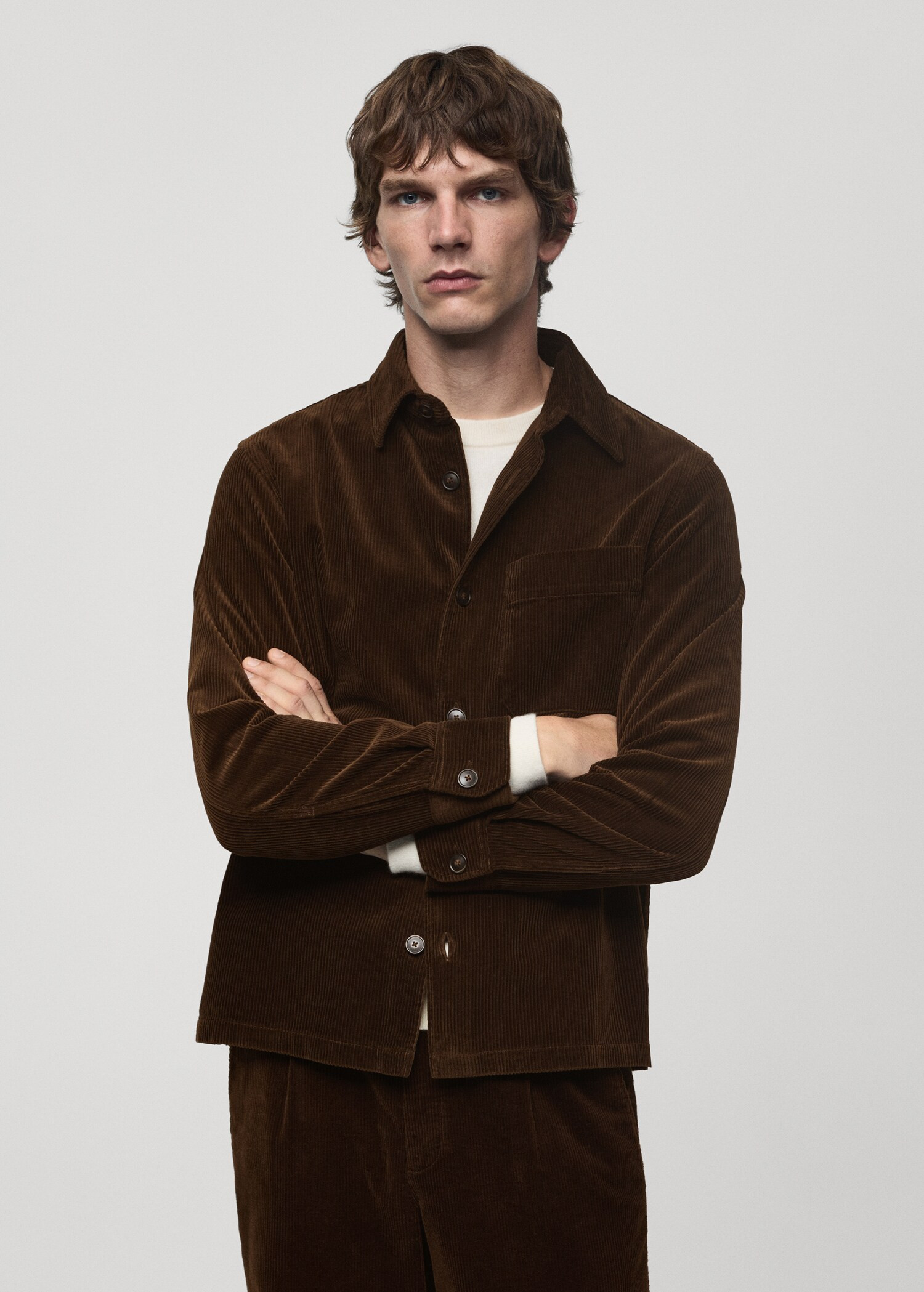 Corduroy overshirt with pockets - Men | MANGO USA | Mango (US/MX/AU)