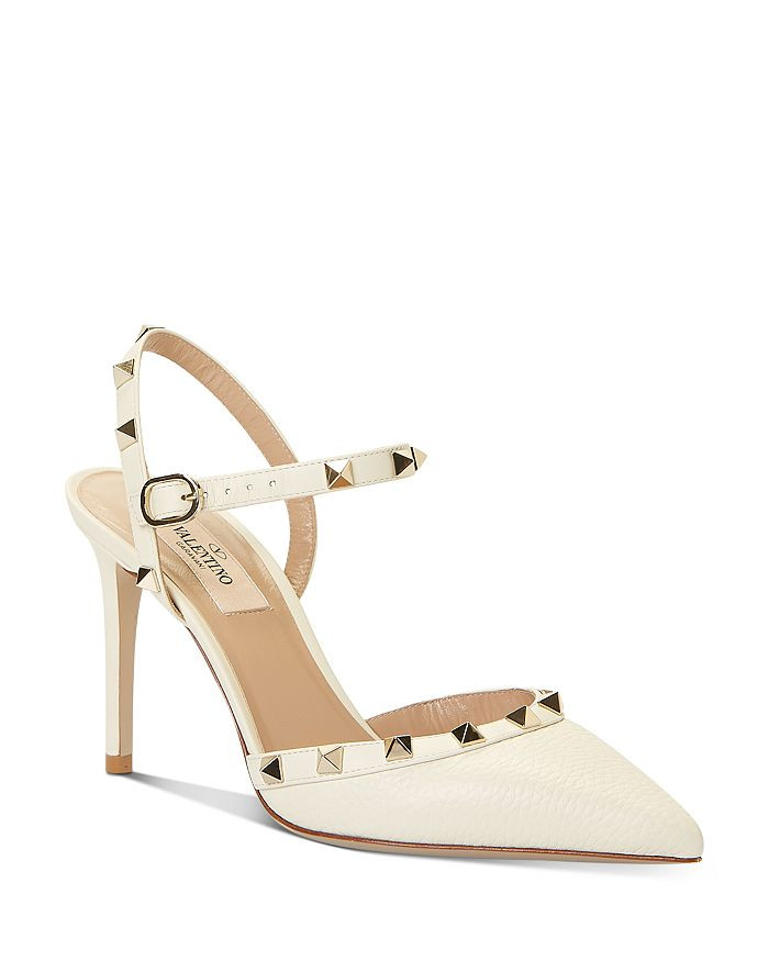 Women's Rockstud Stud Embellished Slingback Pumps | Bloomingdale's (US)
