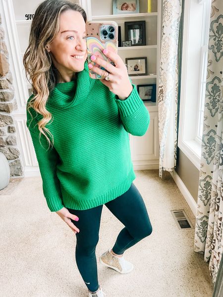 This sweater is on sale today! Only $19.99! Comes in so many colors and so comfy! A nice thick quality as well! Winter outfit • cozy sweater • clearance • winter sale • black leggings outfit 

#LTKsalealert #LTKfindsunder50 #LTKover40