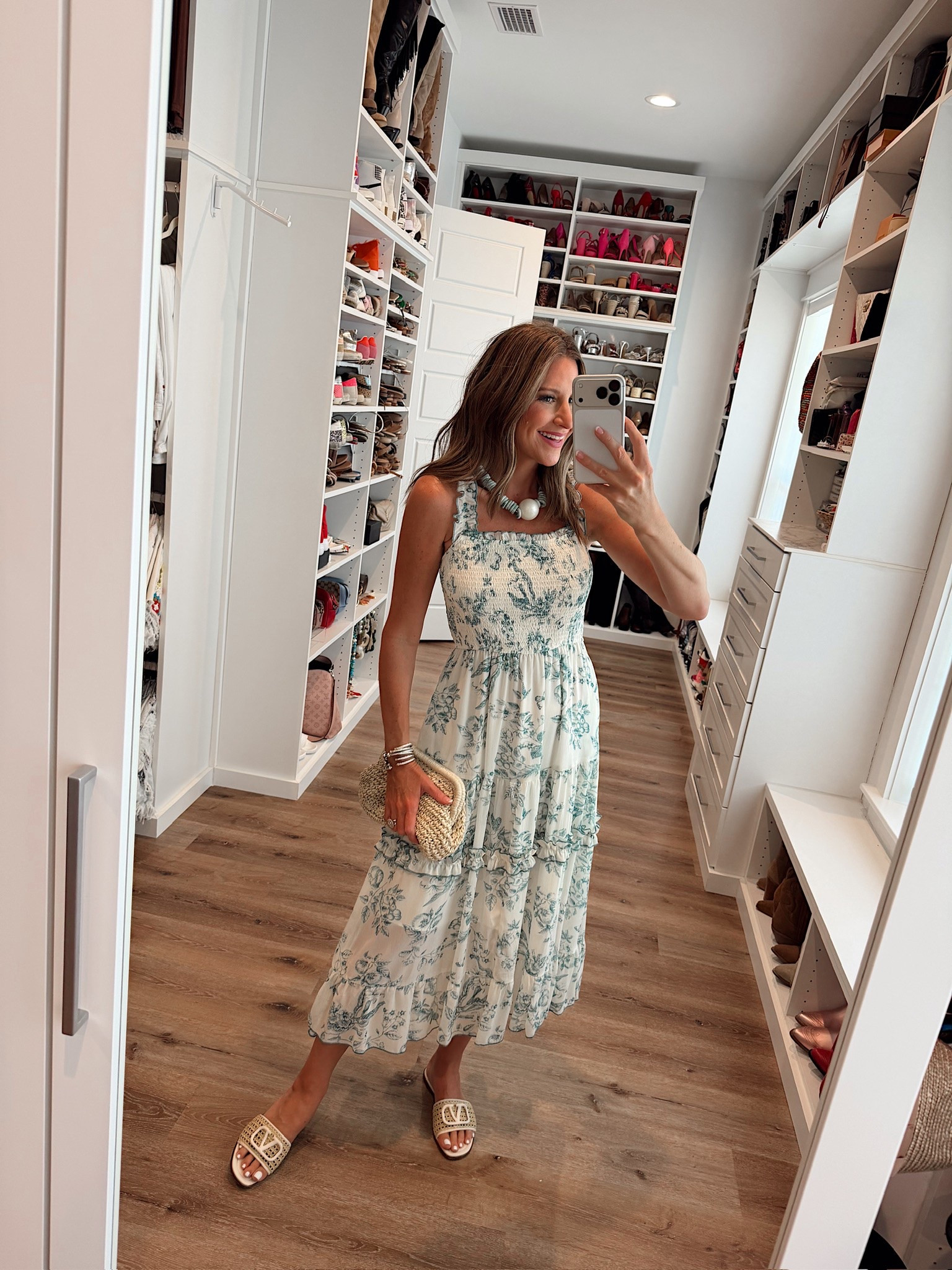 In a small dress, clutch, sandals and accessories - fits tts.

#LTKootd #LTKgrwm #LTKSeasonal