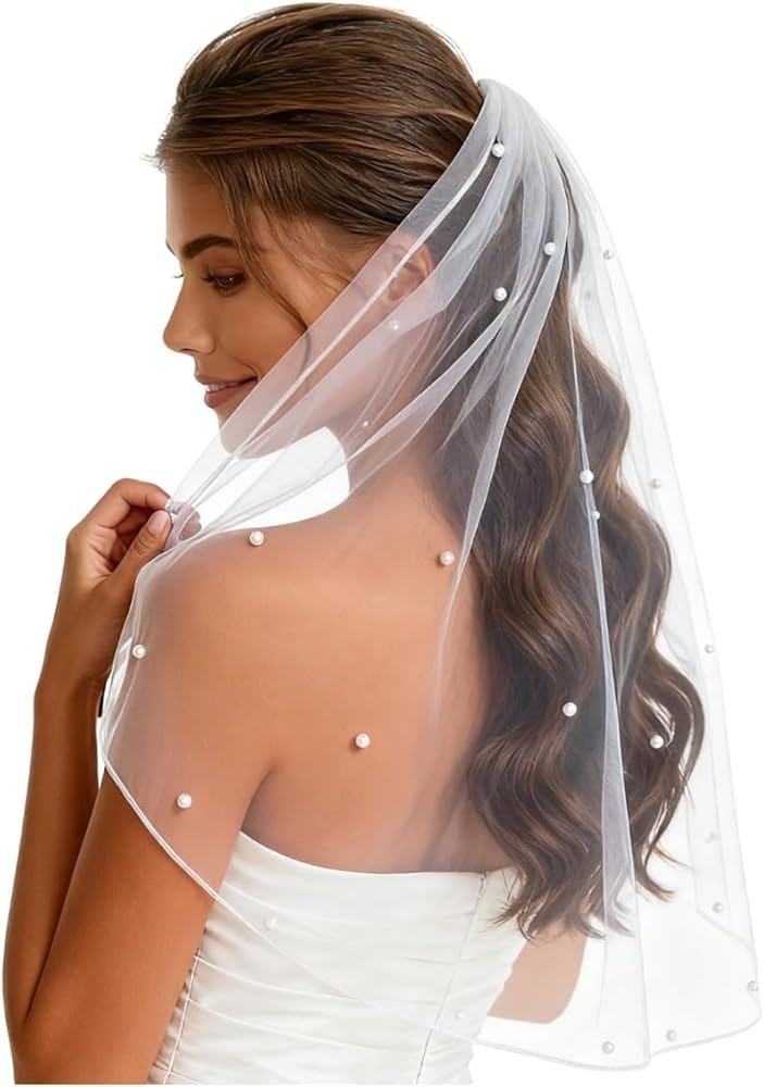 Nanchor Bridal Veil Women's Simple Tulle Wedding Veil With Comb for Wedding Bachelorette Party (W... | Amazon (US)