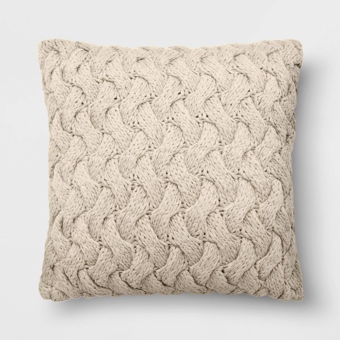 18"x18" Chunky Knit Square Throw Pillow - Threshold™ | Target