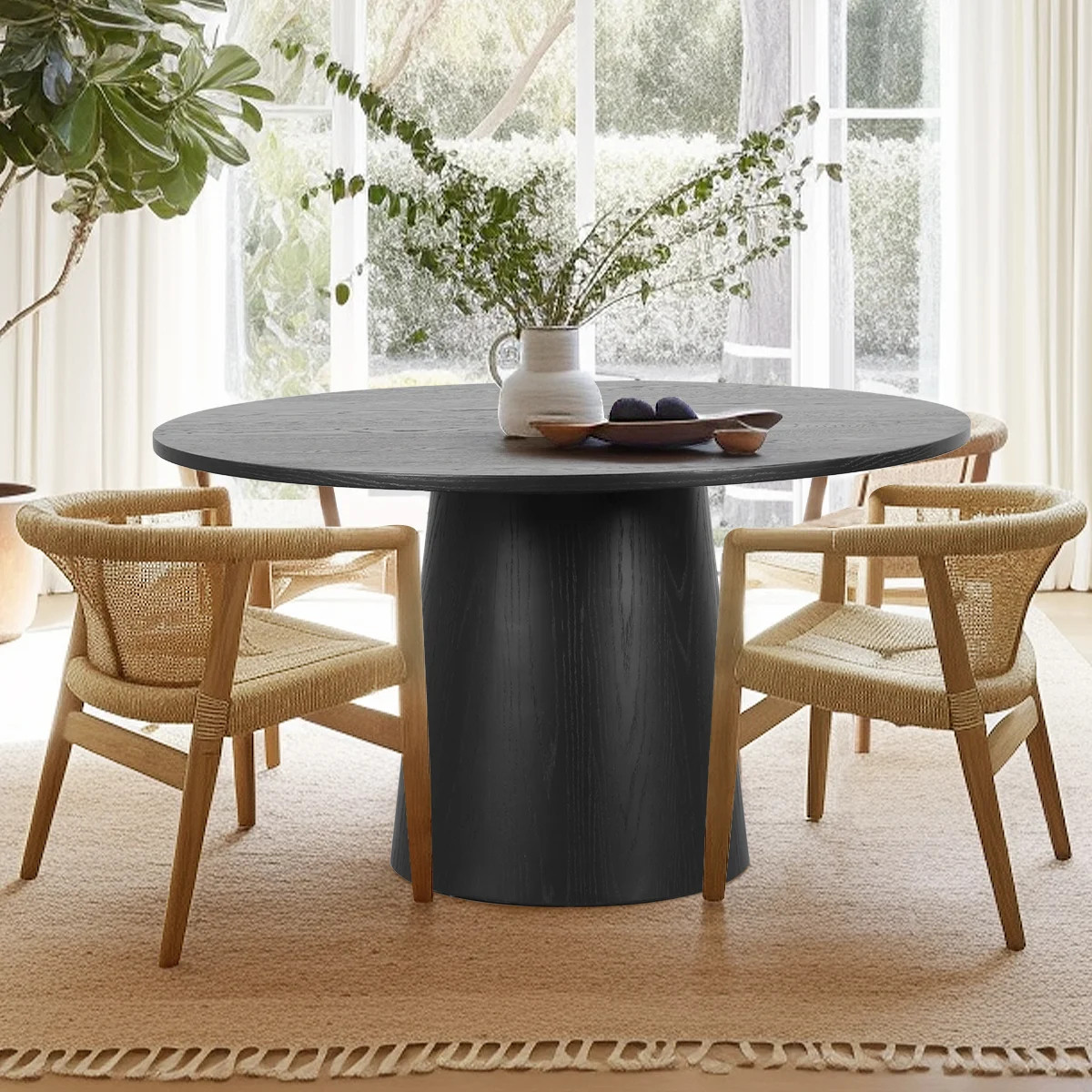 Dysis 52" Solid Oak Round Pedestal Dining Table | Wayfair North America