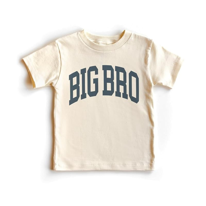 Big Bro Vintage Varsity Collegiate Shirt For Boys Big Brother Sibling Reveal Outfit Natural Toddl... | Amazon (US)