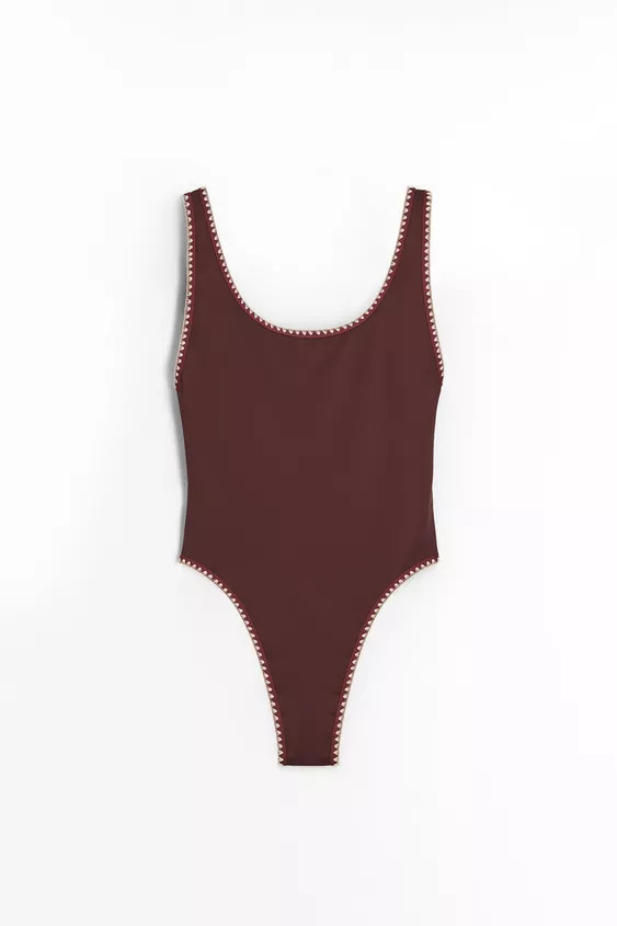 CONTRAST PLAIN SWIMSUIT | Zara UK