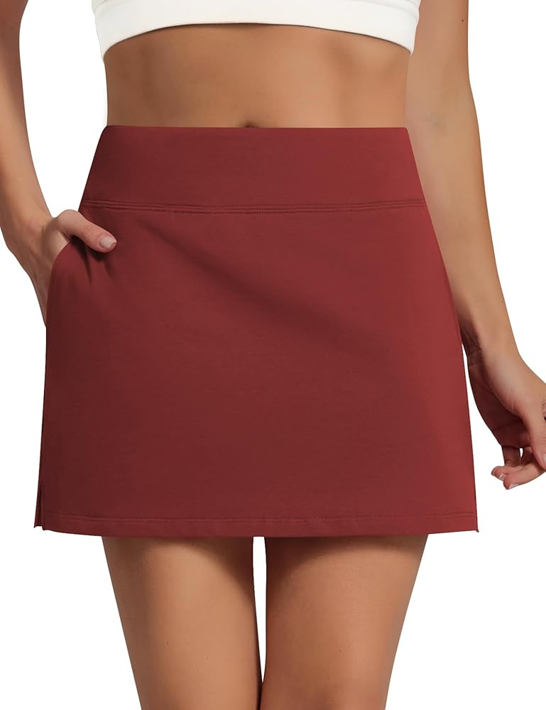 Sarin Mathews Women's Skort 95% Cotton Mini Tennis Skirt with Built-in Shorts and Pockets for Gol... | Amazon (US)