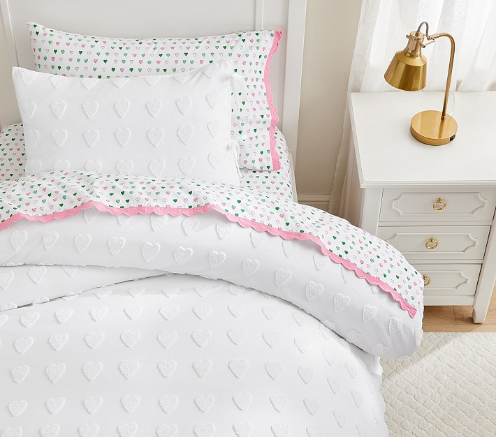 Roller Rabbit Tufted Hearts Duvet Cover & Shams | Pottery Barn Kids