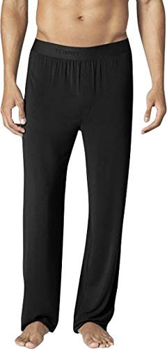 Tommy John Men's Second Skin Pajama Pants, Comfortable Soft with Pockets Sleepwear, Lounge, Yoga, Sweatpants for Men, Elastic Band Pajama Bottoms (Elastic Band, Black, Medium) | Amazon (US)