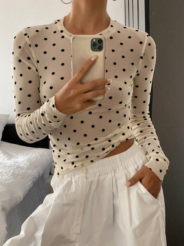 Polka Dot Top  | SHEIN