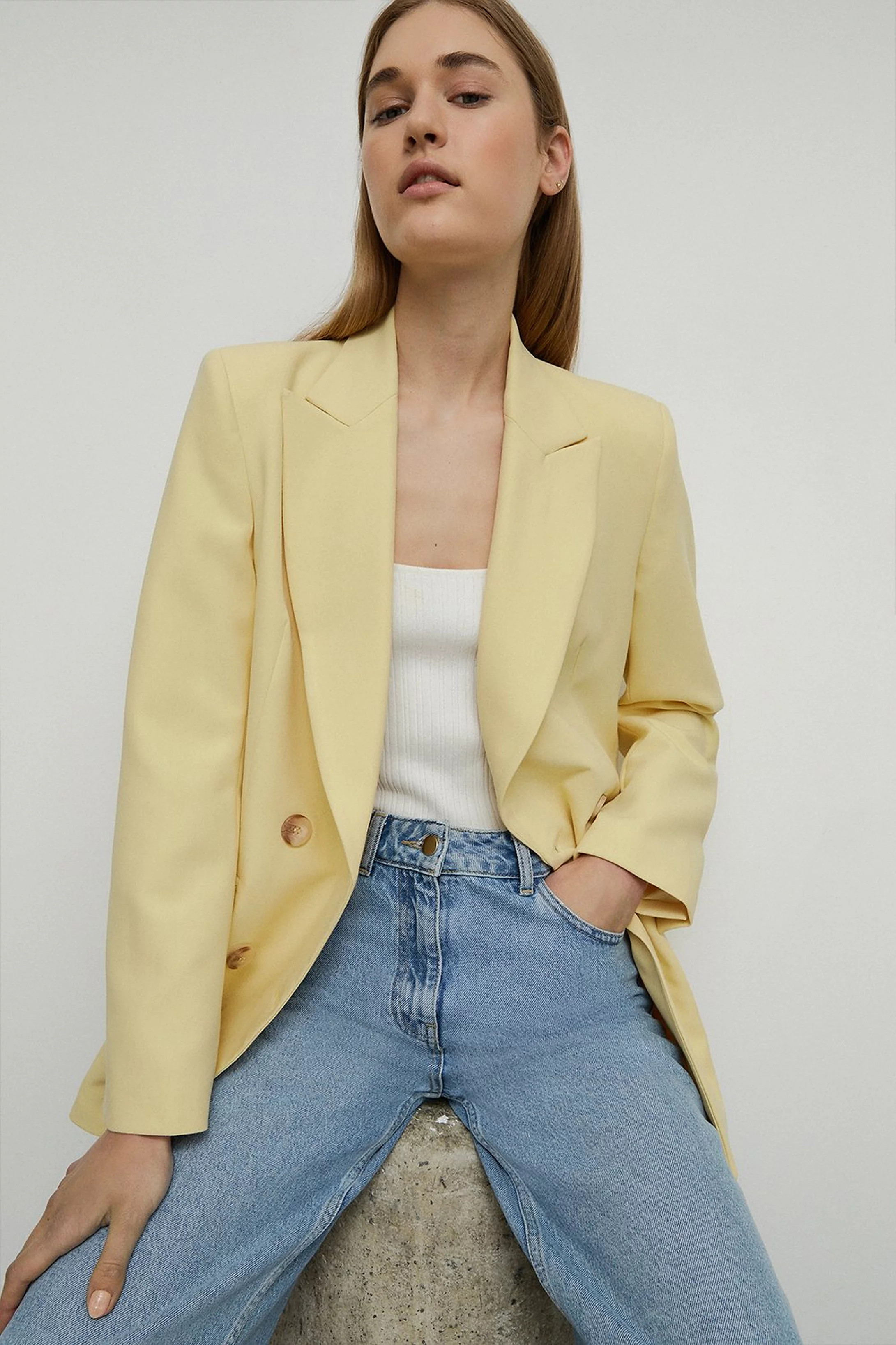 Double Breasted Peak Lapel Blazer | Warehouse UK & IE