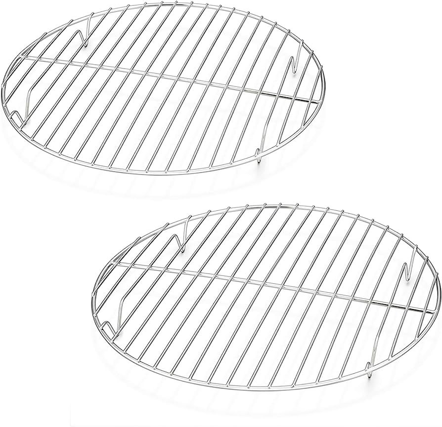 E-far 10½ Inch Round Cooling Cooking Racks, Stainless Steel Round Steaming Baking Rack Set of 2,... | Amazon (US)