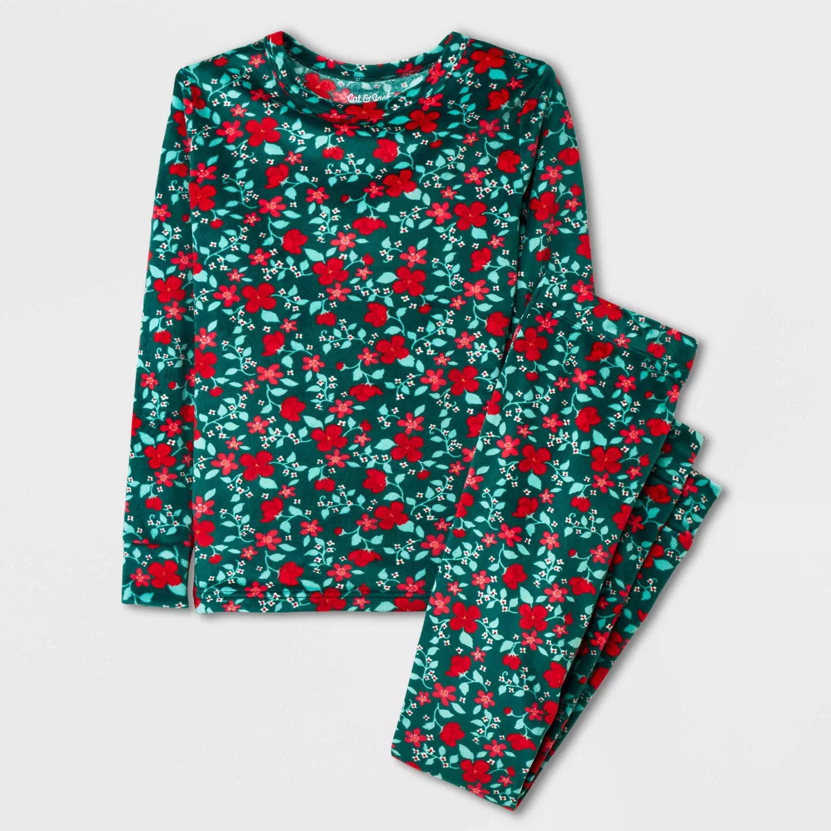 Kids' 2pc Christmas Snuggly Soft Pajama Set - Cat & Jack™ Red | Target