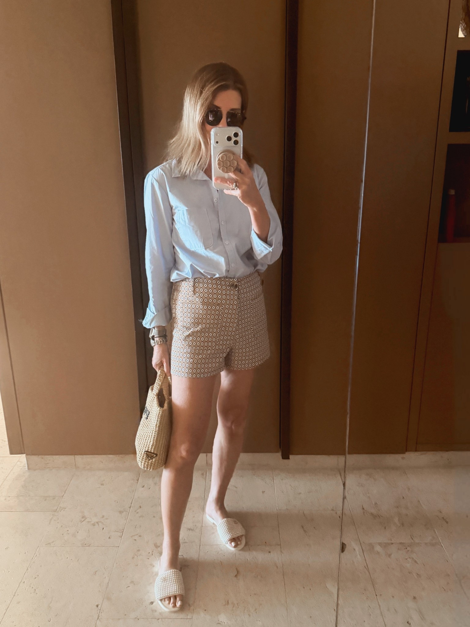 Wearing a 27 short and small top 

#LTKOver40