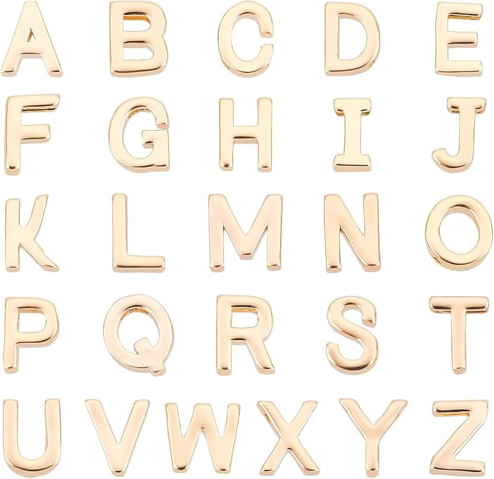 PH PandaHall 26 Style Alphabet Letter Beads, 14K Gold Plated A-Z Letter Charms Long-lasting Capit... | Amazon (US)