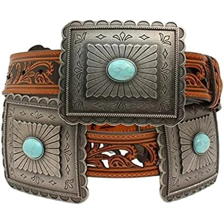 ARIAT Women's Turquoise Concho Western Belt, Tan, Small | Walmart (US)