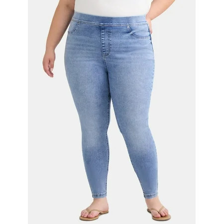 Terra & Sky Women's Plus Size High Rise Skinny Jeggings, Sizes 0X-4X | Walmart (US)