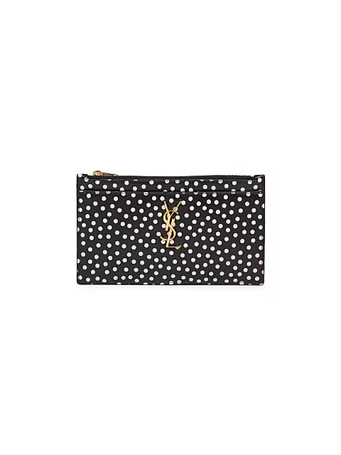 Monogram Polka Dot Leather Pouch | Saks Fifth Avenue