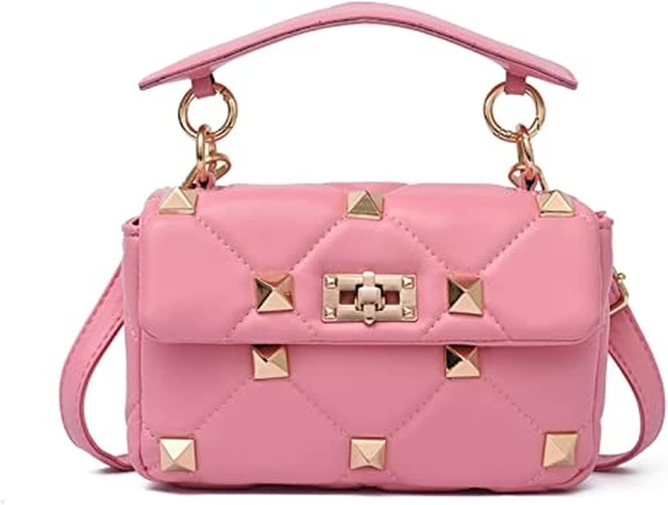 LWODA Handbag Classic Pu Leather Hand Bags for Women Punk Rivet Flap Crossbody Bag Female Shoulde... | Amazon (US)