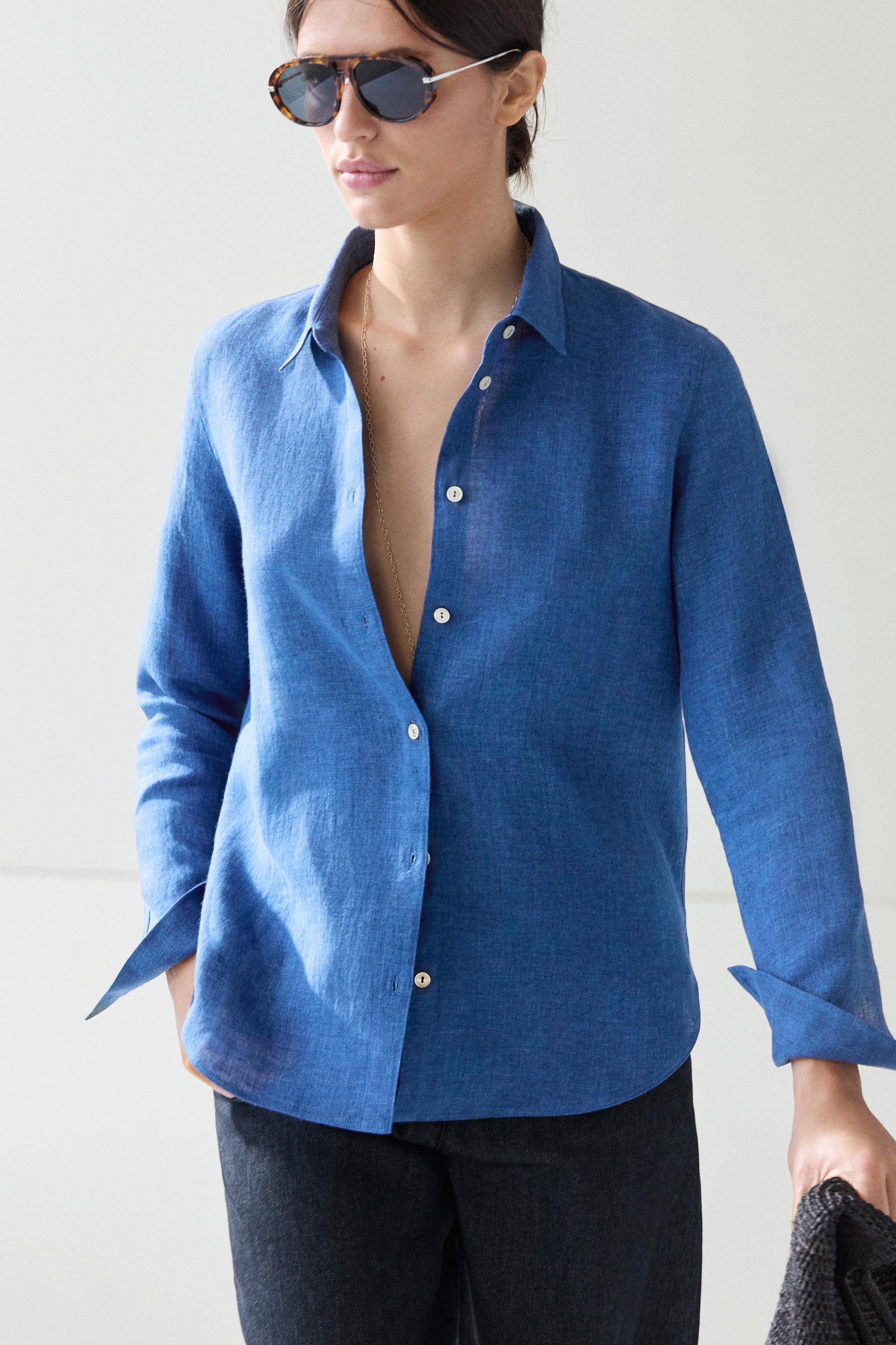 Flowing 100% linen shirt | Massimo Dutti US