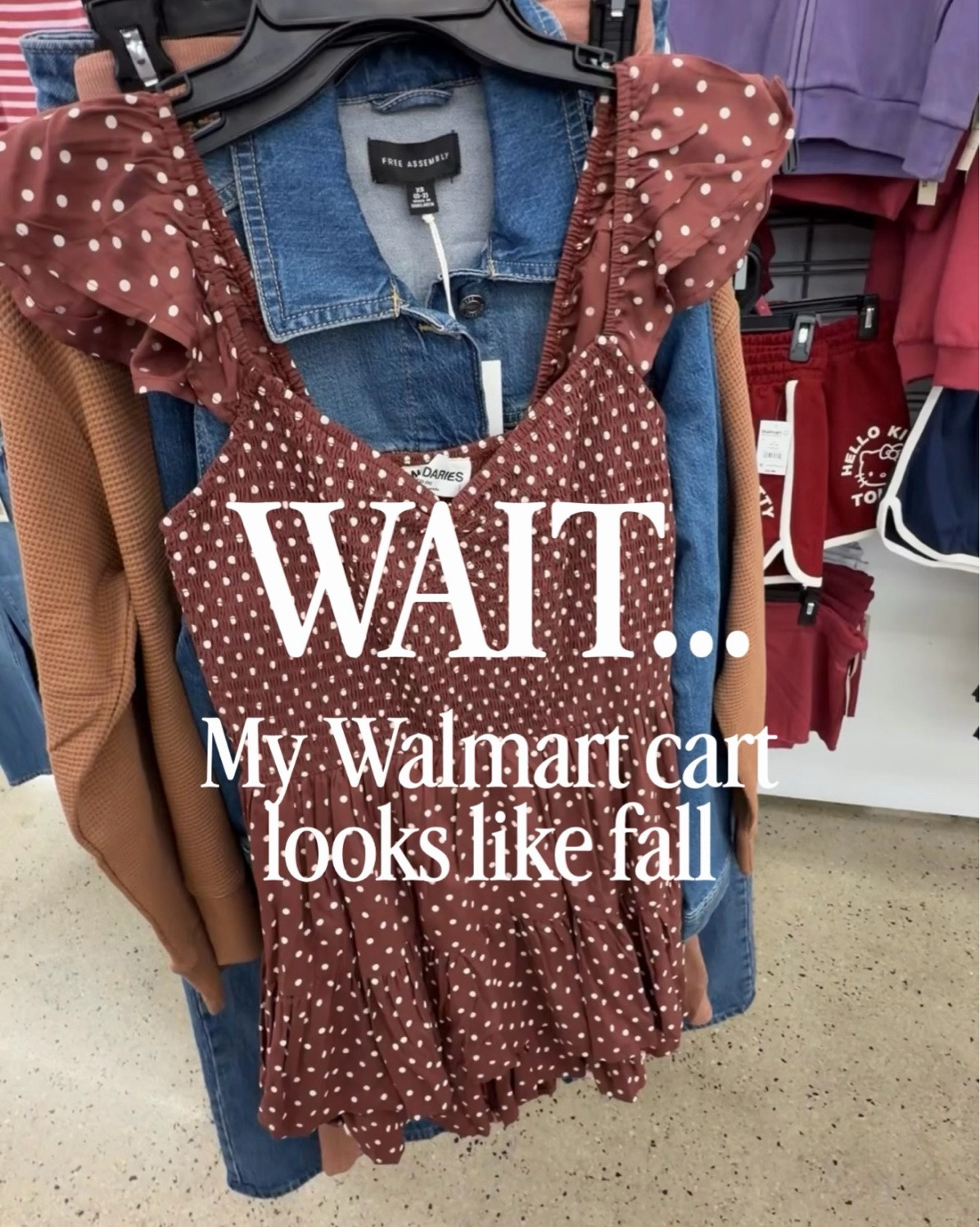 Walmart cart outfits! Cozy sweaters, plaid, rich browns + easy transitional pieces you can start wearing now.

Just a heads up: the Scenario henley + floral blouse are currently in-store only, but I’ll share links as soon as they’re available online!