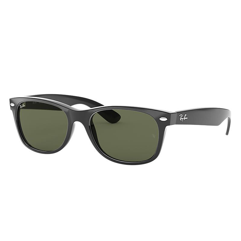 Ray-Ban New Wayfarer Classic Black, Green Lenses - RB2132 | Ray-Ban (US)