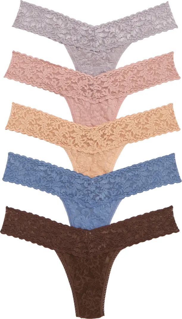 Hanky Panky 5-Pack Low Rise Lace Thongs | Nordstrom | Nordstrom