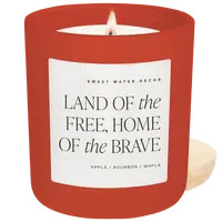 Land of the Free Home of the Brave Candle | 15oz Fourth of July Candle | Sweet Water Decor, LLC