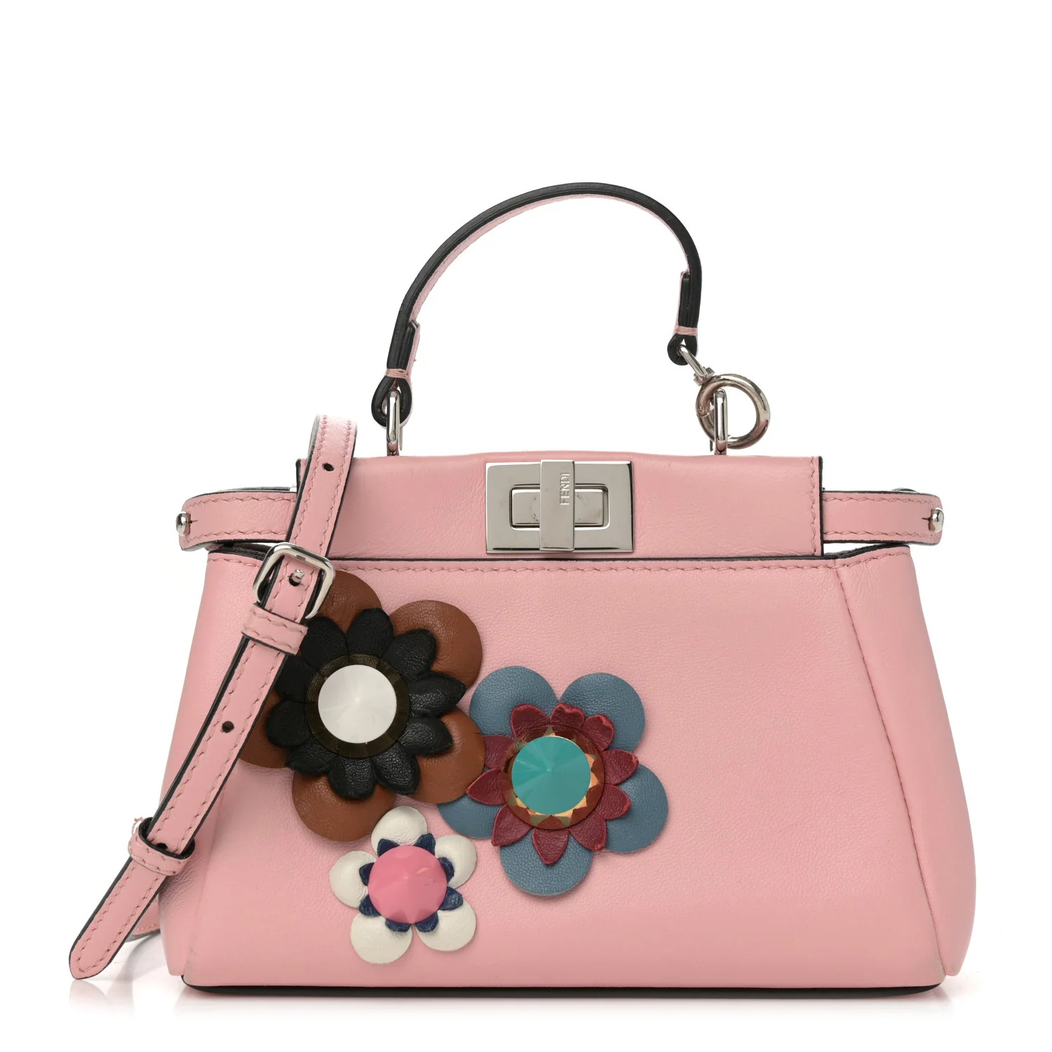 Nappa Flowerland Micro Peekaboo Iconic Satchel Bubblegum Multicolor | FASHIONPHILE (US)
